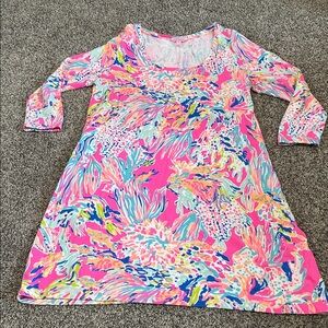Lilly Pulitzer Devon Dress in Tiki Pink Sunken Treasure Size XL